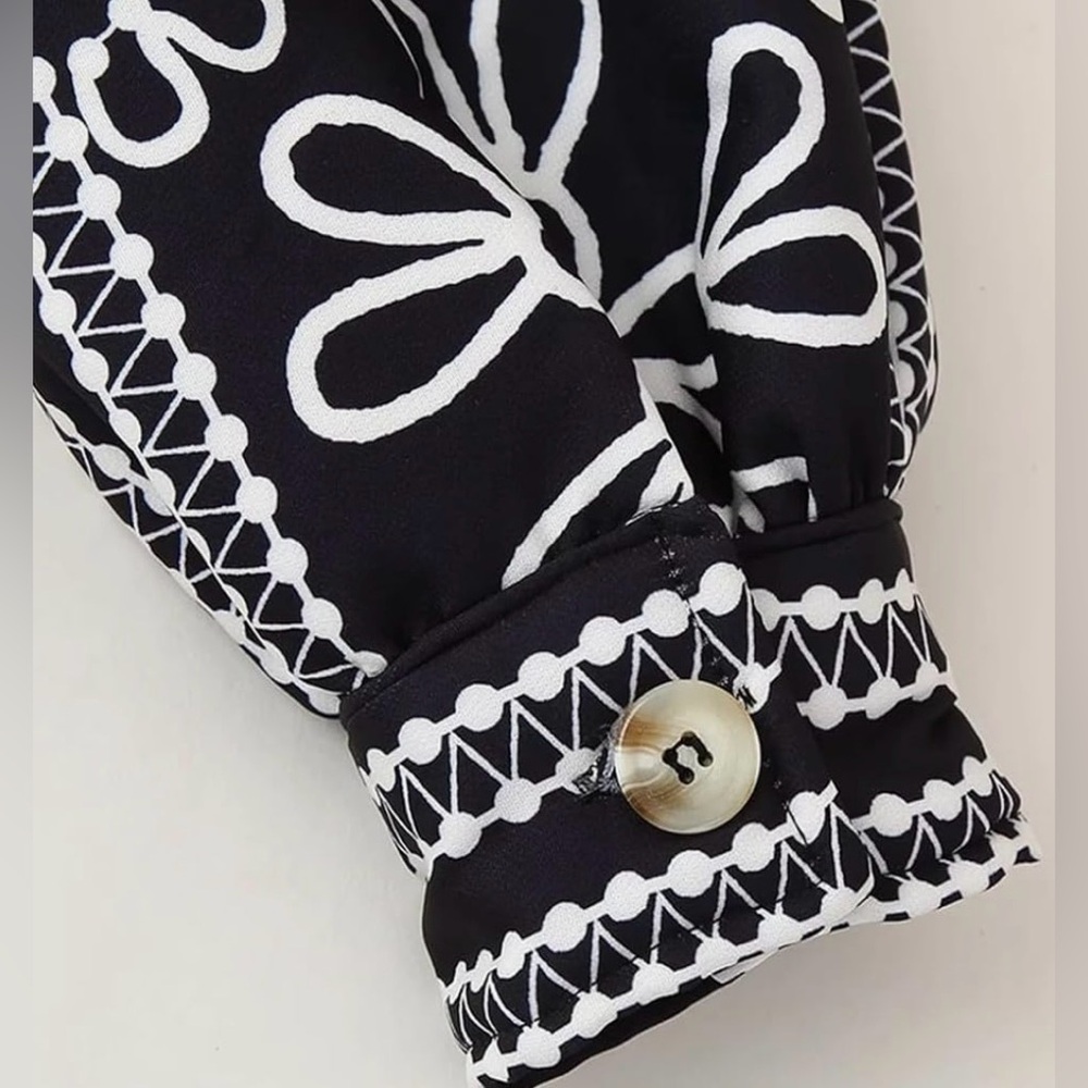 Black & White Embroidered Floral Open Front Jacket | Boho Chic Cardigan - Picture 7 of 11